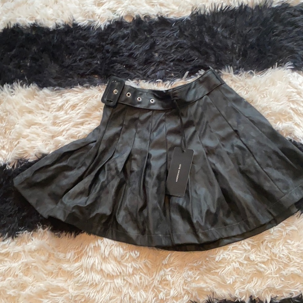 Dollskill pleated pleather mini skirt